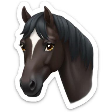 dark bay horse with a white spot on forehead sticker