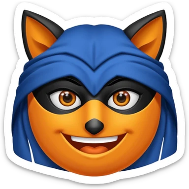 Zorro animado sosteniendo una llanta sticker