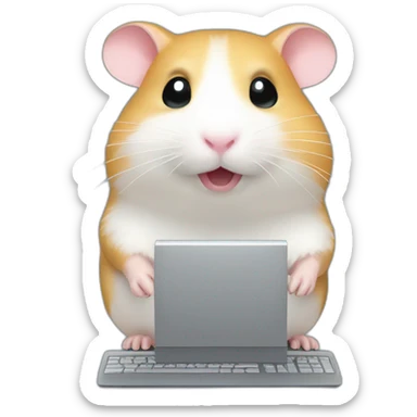 Hamster programming in a computer sticker