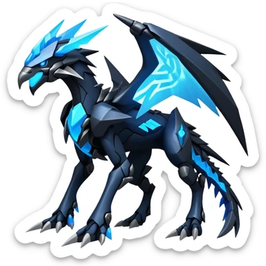 Punk’ish Edgy Futuristic Badass Dark Gothic Zekrom-Kyurem-Aurorus-Hybrid-Creature sticker