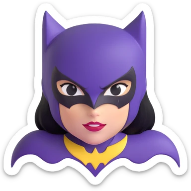 Batgirl superhero face sticker