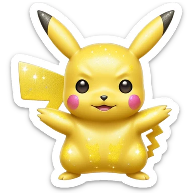 glitter pokemon pikachu sticker