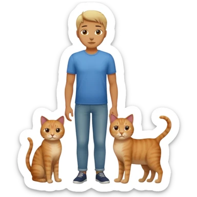a single entity, head of a human man, fullbody cat  sticker