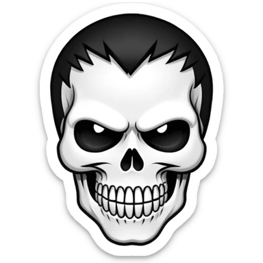 the Misfits band logo, skull face, bold black and white, iconic punk rock style sticker