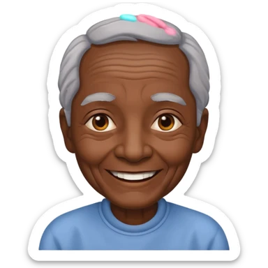 👨🏿‍🦳 sticker