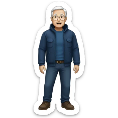 old white men dark blue outfit sticker
