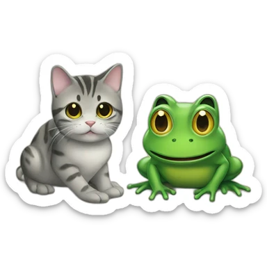 Grenouille et chat sticker