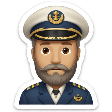 ship captain bearded sticker