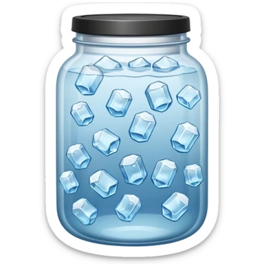 SLIM ICE JAR WITH LOTS OF ICE WITHOUT CAP ON sticker
