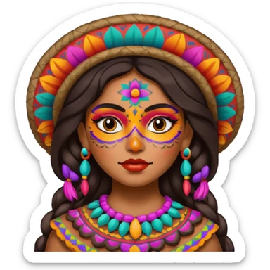 mexican girl with full painted face sticker