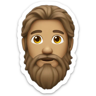 light brown guy with beard long hair attached sticker