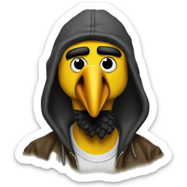 Thug-Life Gangster-style Hood-version of Big Bird sticker