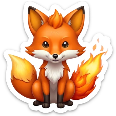 A fox on fire sticker