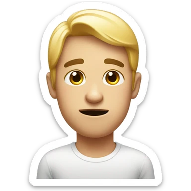 Shrugging shoulders but blushing sticker