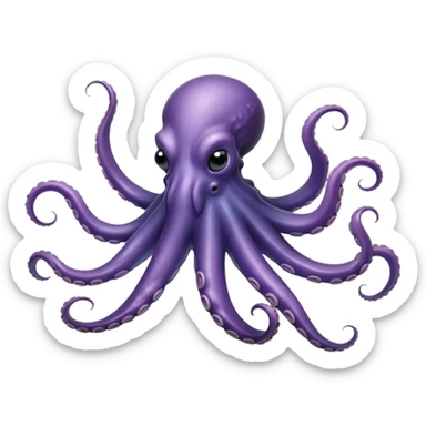 Cinematic Noble Octopus Portrait Emoji, Poised and enigmatic, with a fluid, amorphous body of iridescent, softly tinted skin and eight gracefully undulating arms adorned with delicate suckers, deep, observant eyes reflecting the mysteries of the deep, Simplified yet sharp and sophisticated features, highly detailed, glowing with a soft, oceanic luminescence, high shine, intelligent and mysterious, stylized with an air of deep-sea elegance, focused and fluid, soft glowing outline, capturing the essence of a watchful marine guardian that appears ready to drift out of the screen with effortless authority! sticker