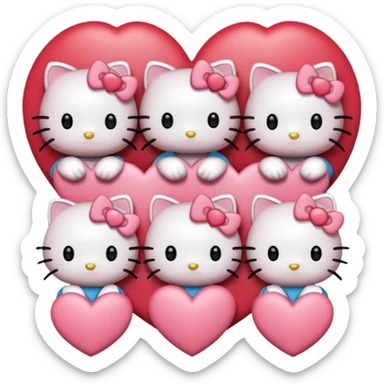 hello kitty and friends with hearts sticker