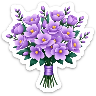 Soft simple light purple bouquet, without leaves sticker