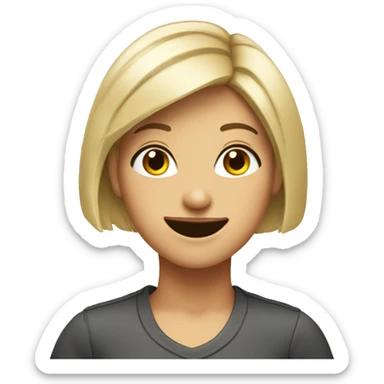 BOB CUT GIRL SMILE with wink sticker