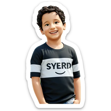 smiling boy in nature sticker