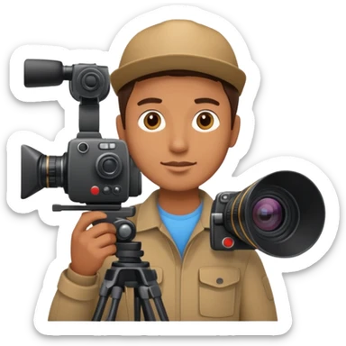 filming camera man  sticker
