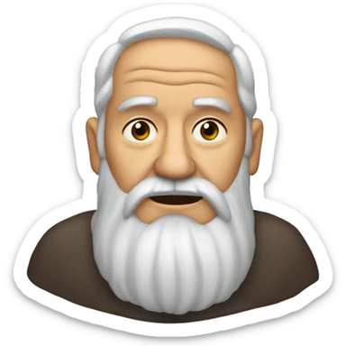 viejo, melenudo, sin barba, cara alargada , nariz prominente sticker