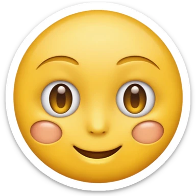 Emoji, yellow round, one eye winking face sticker