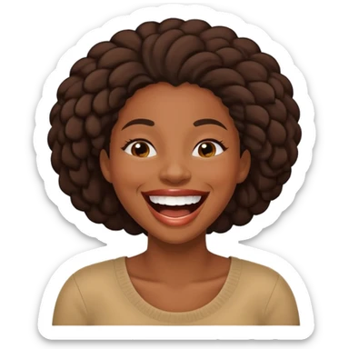black african american woman, laughing sticker