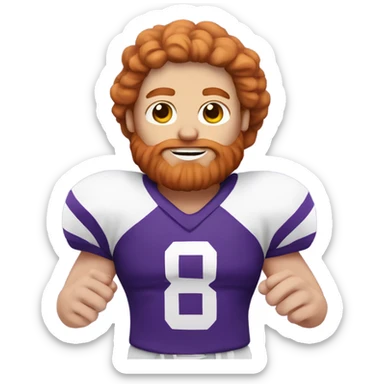 Ginger jesus playing American football in purple uniform  sticker