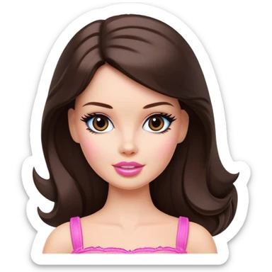 Brunette Barbie sticker