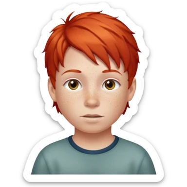 red hair kid sticker