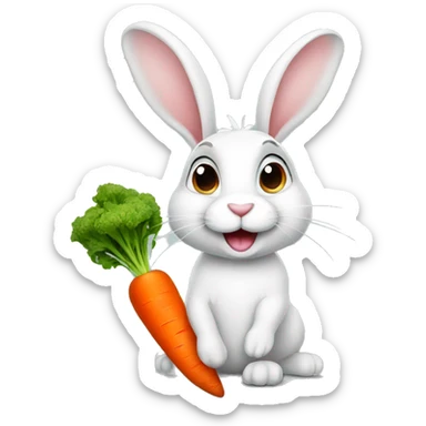 Rabbit with carrot sticker