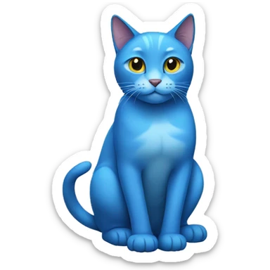 Blue cat sticker