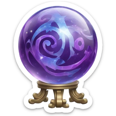 fortune ball in purple and blue shades sticker
