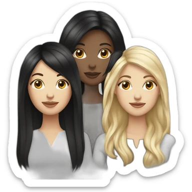 Two black hair white skin women and one blonde woman sticker