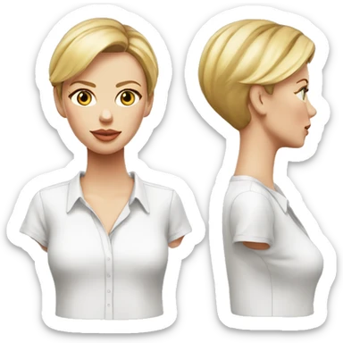 ultra realistic charlize theron wearing shirt sticker