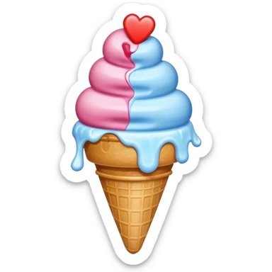 heart summer sun heat ice cream heart sticker