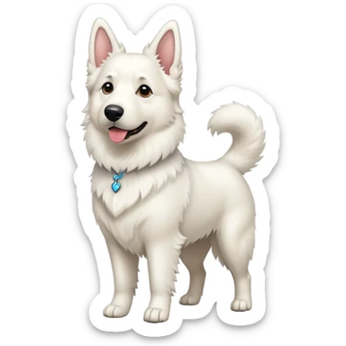 white Swiss Shepherd dog sticker