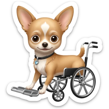 Cute chihuahua in wheelchair sticker