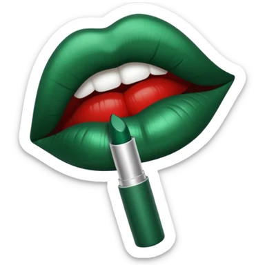 kiss lips beautiful dark emerald color sticker