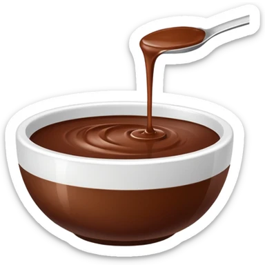 smooth brown liquid in white bowl sticker