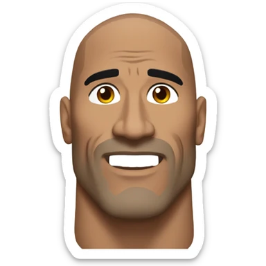 The rock from wwe’s head  sticker