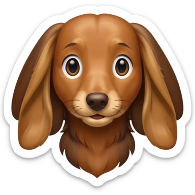 Long haired Weiner dog sticker