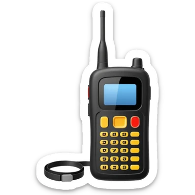 Black police walkie talkie with antenna sticker