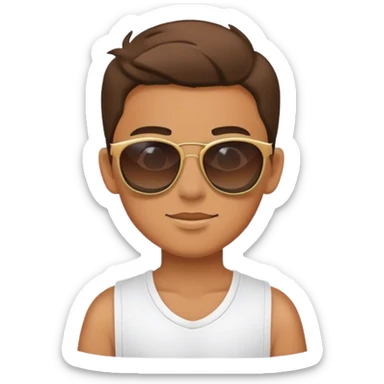 Boy with sang glasses  sticker