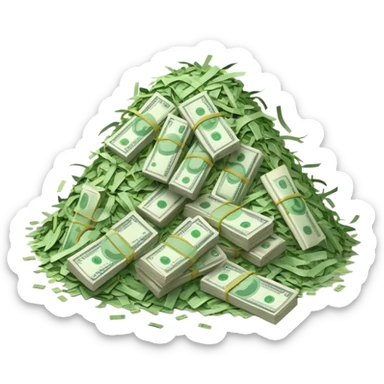 No cash left, just traces of money sticker