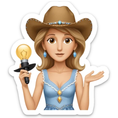 celin dion is singing with mirco and cowboy hat sticker
