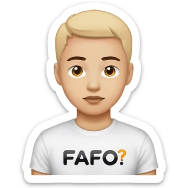 Me wearing a tee shirt thats says “FAFO” sticker