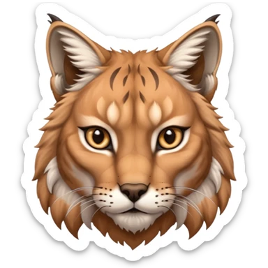 A high-resolution photo-realistic digital illustration of a majestic lynx sticker
