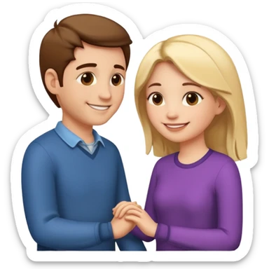 couple in love talking in profile sticker