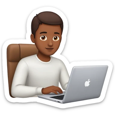 Guy on laptop sticker